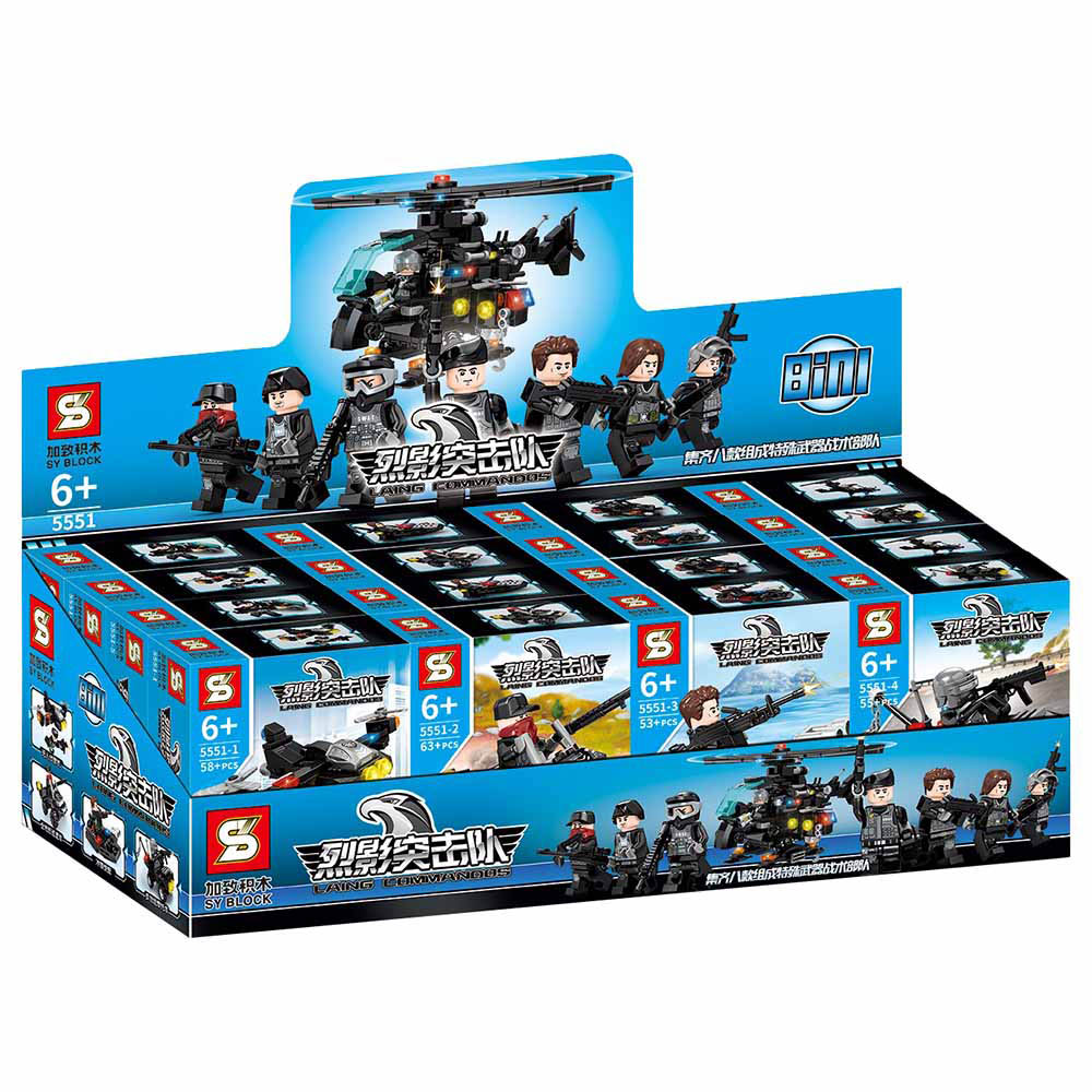 Sembo - 5551-5558 - Swat Series Building Blocks - 463+ Pcs - Blue