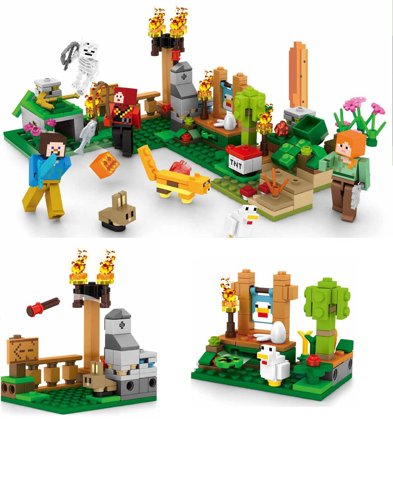 Sembo - 5601 - Pixel World Series Building Blocks - Set Of 8 - Green