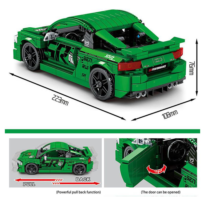 Sembo - Hurricane Car Building Blocks - 754 Pcs - Green