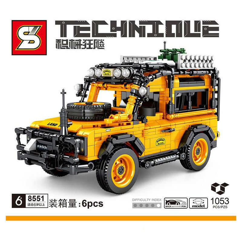 Sembo - Sand Rover Car Building Blocks - 1053 Pcs - Yellow