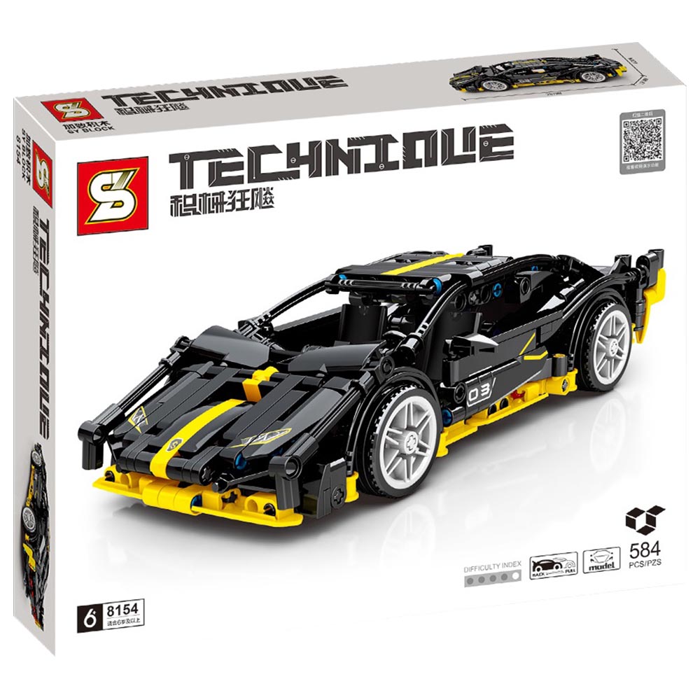 Sembo - Siam Car Building Blocks - 584 Pcs - Black