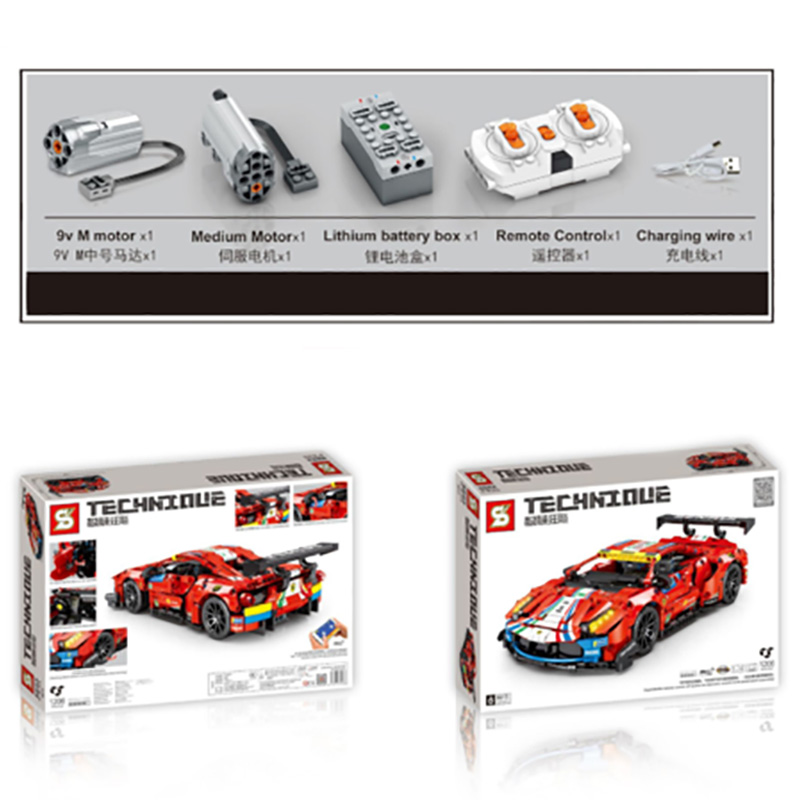 Sembo - Sport 488 Car Building Blocks - 1206 Pcs - Red