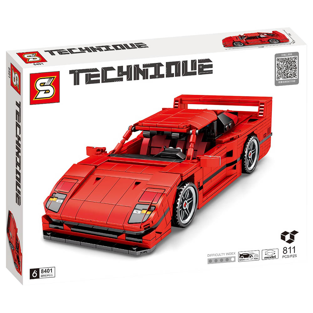 Sembo - Sport F40 Car Building Blocks - 811 Pcs - Red