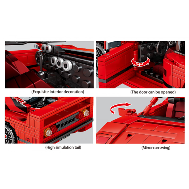 Sembo - Sport F40 Car Building Blocks - 811 Pcs - Red