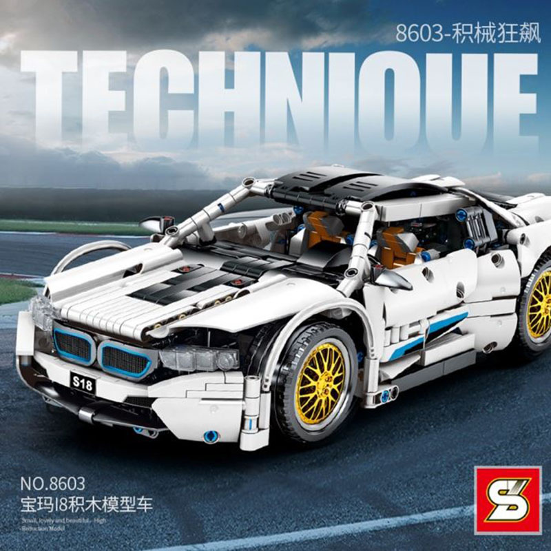 Sembo - Sport I8 Car Building Blocks - 1270 Pcs - White