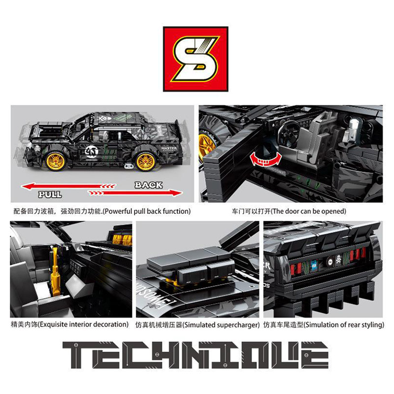 Sembo - Wild1965 Car Building Blocks - 828 Pcs - Black