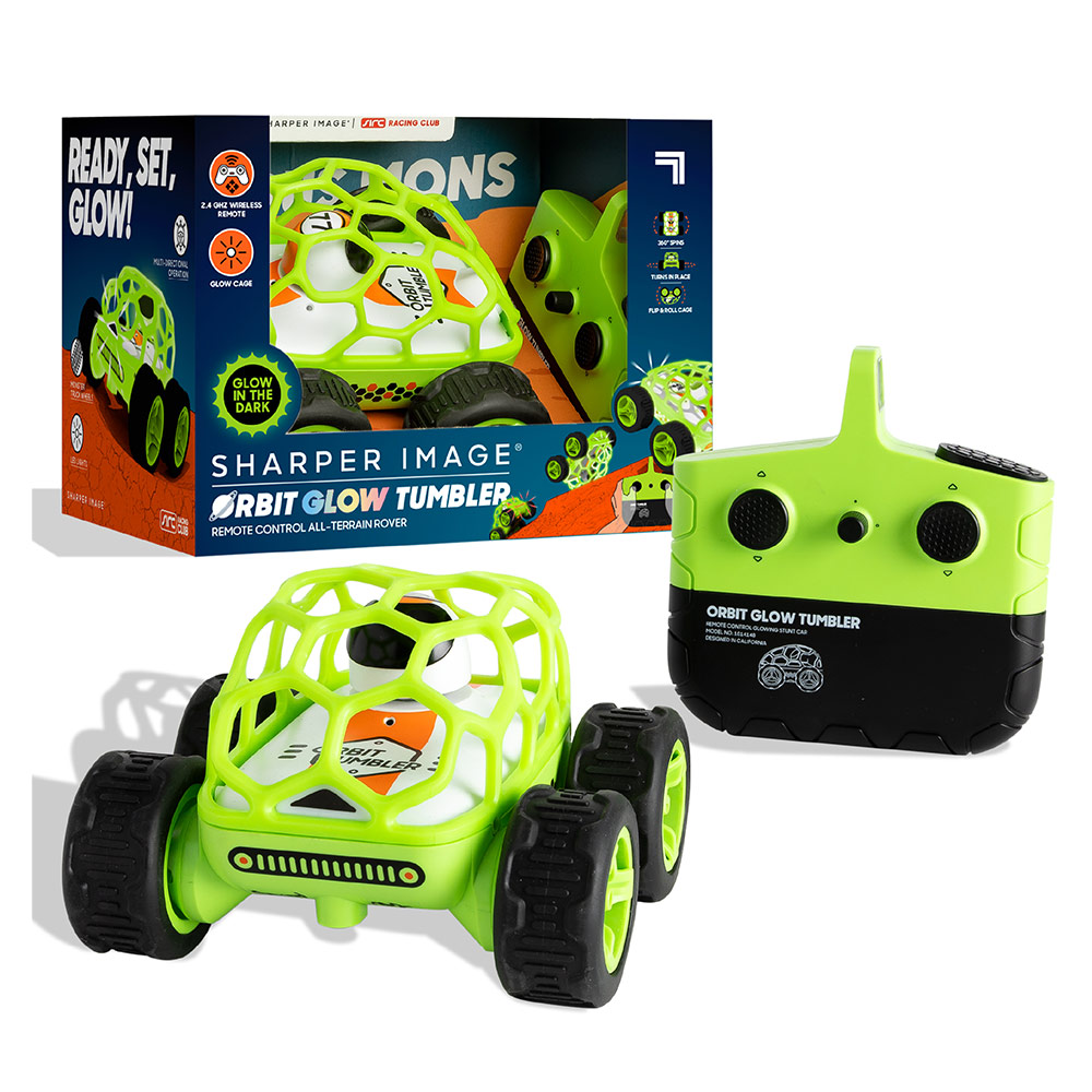 Sharper Image - Remote Control Glow In The Dark Orbit Tumbler Car Toy