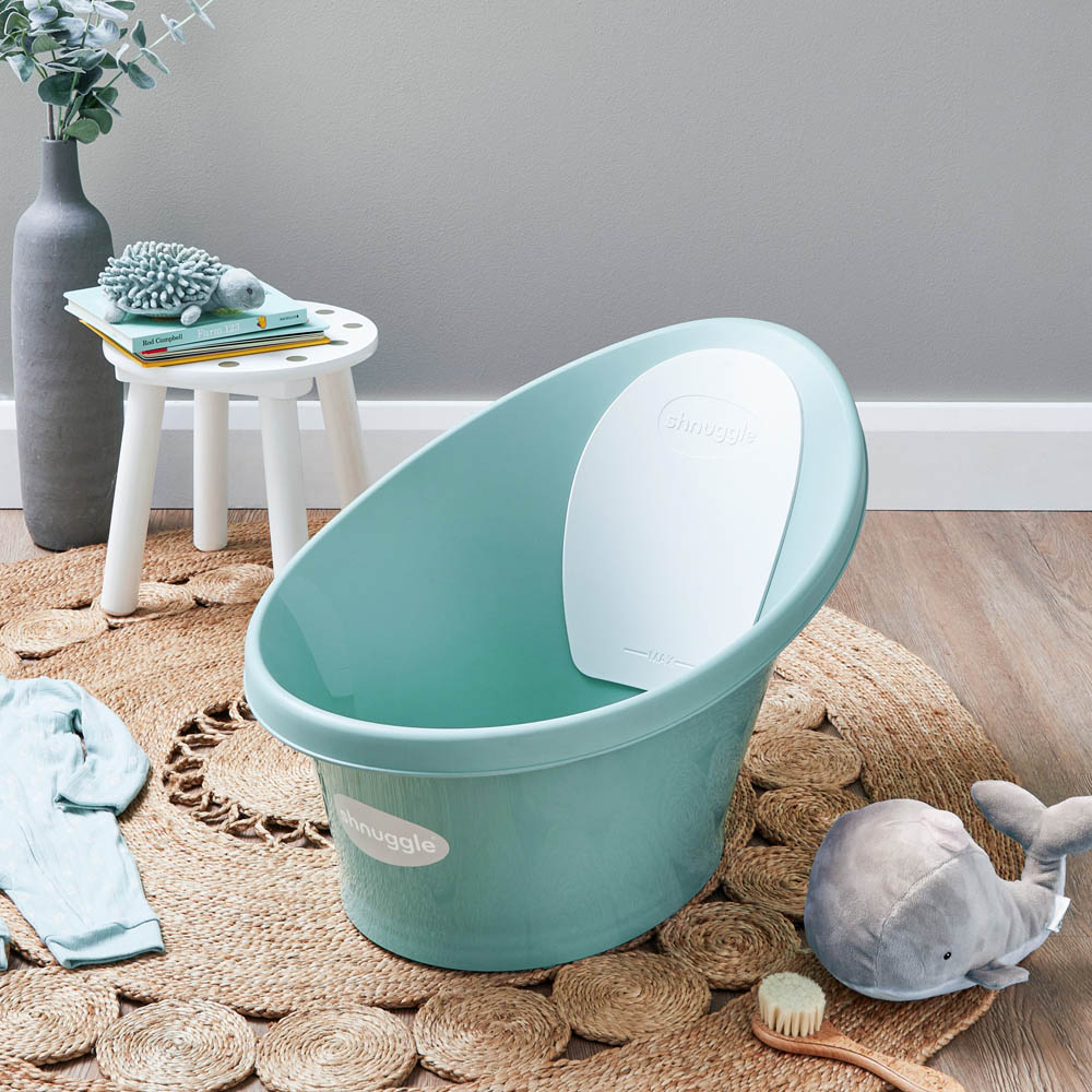 Shnuggle - Baby Compact Bath Tub with Plug - Eucalyptus