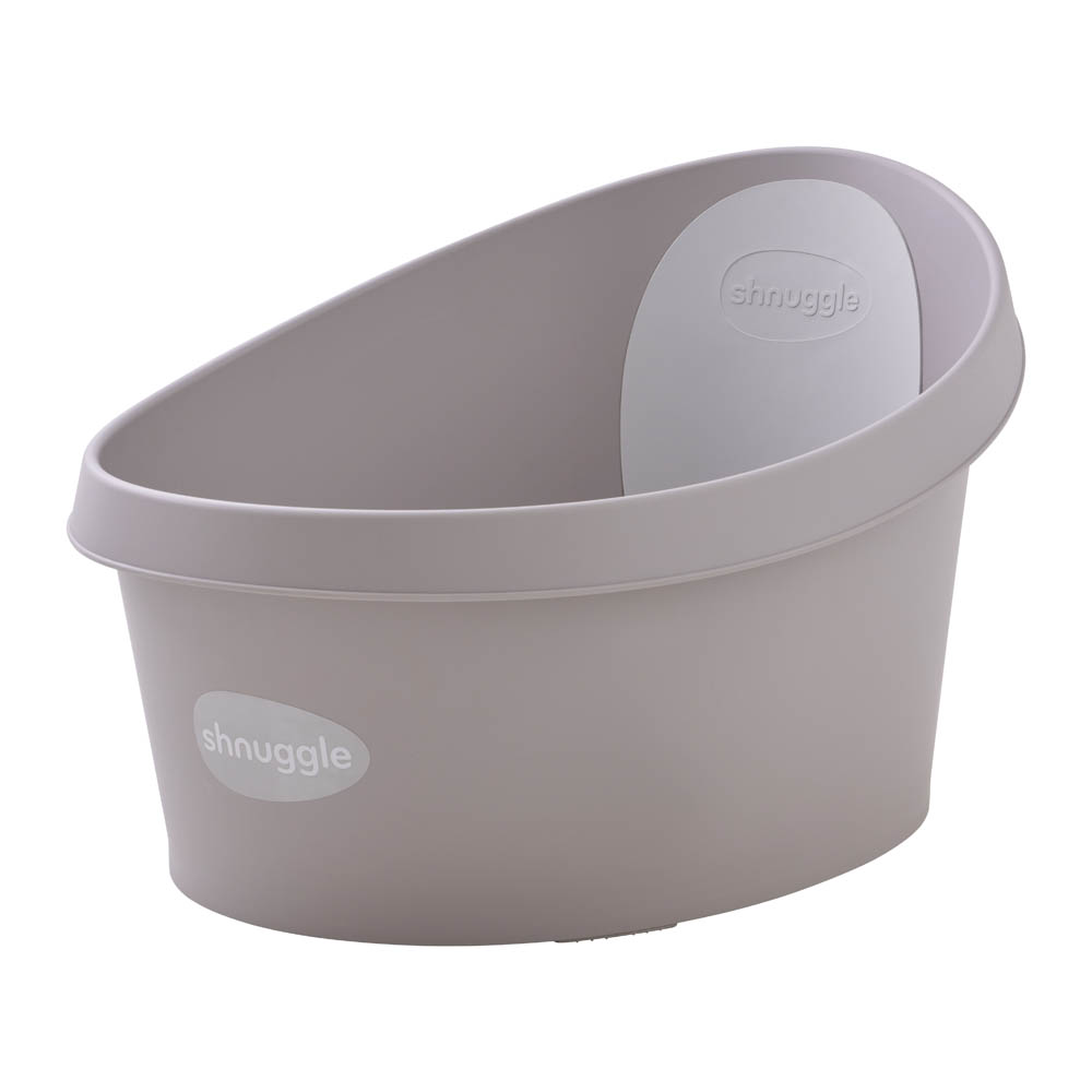 Shnuggle - Toddler Bath Tub with Plug and Seat Support,Fits in shower and Adult Bath - Taupe