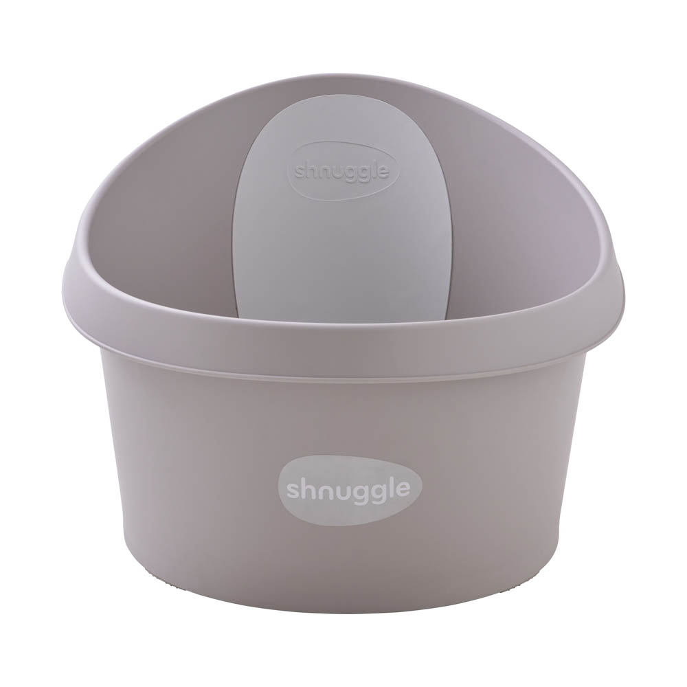 Shnuggle - Toddler Bath Tub with Plug and Seat Support,Fits in shower and Adult Bath - Taupe