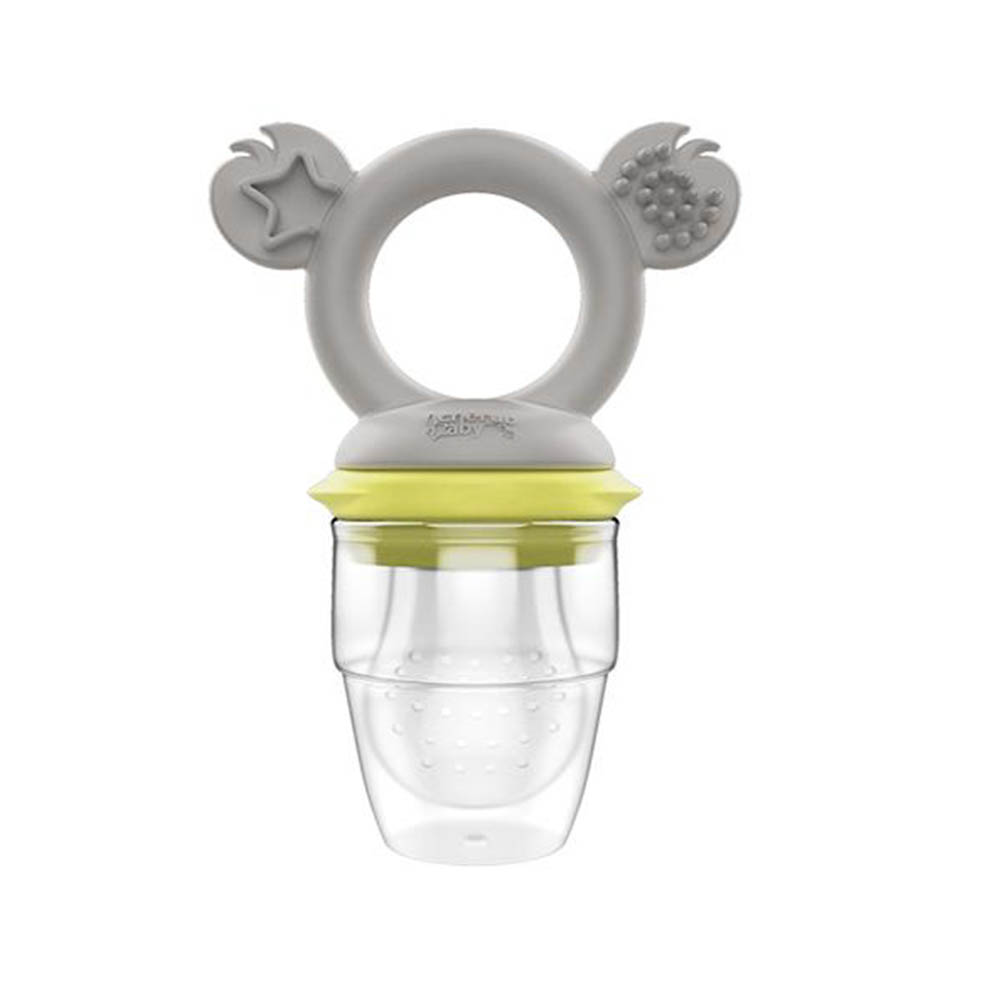 Cherub Baby - Silicone Fresh Food Feeder + Teether - Yellow/Grey 