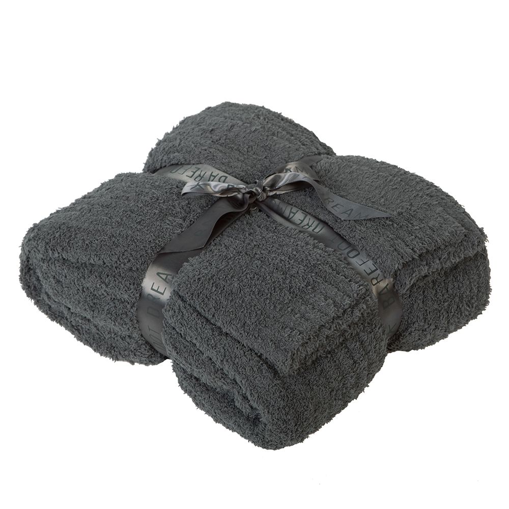 Barefoot Dreams Slate Blue Cozychic Ribbed Queen - King Blankets & Bedding