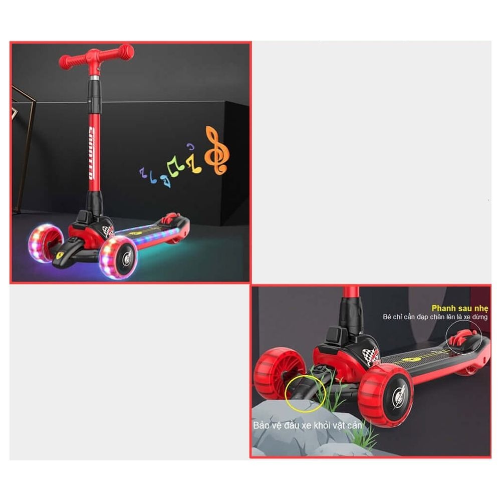 Stem - Light-up 3 Luminous Wheeled Scooter S5059 - Assorted 1pc