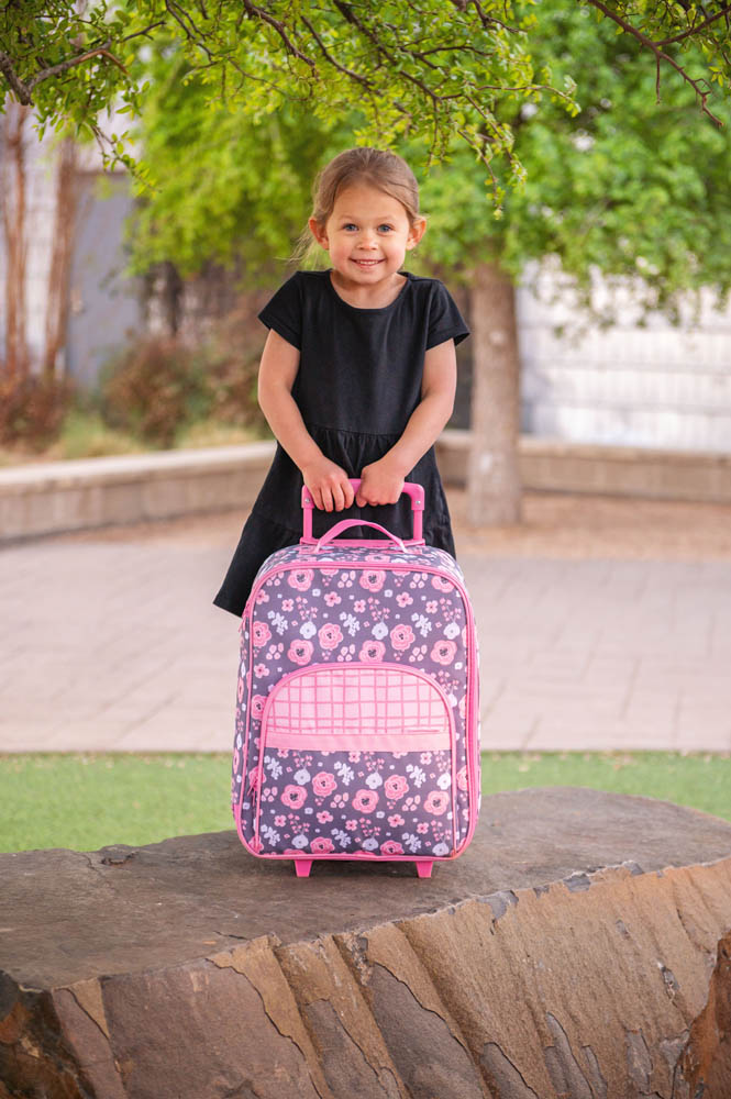 Stephen Joseph - All Over Print Rolling Trolley Bag - Charcoal Flower