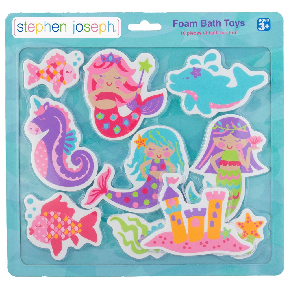 Stephen Joseph - Foam Bath Toy Set - 10pcs - Mermaid