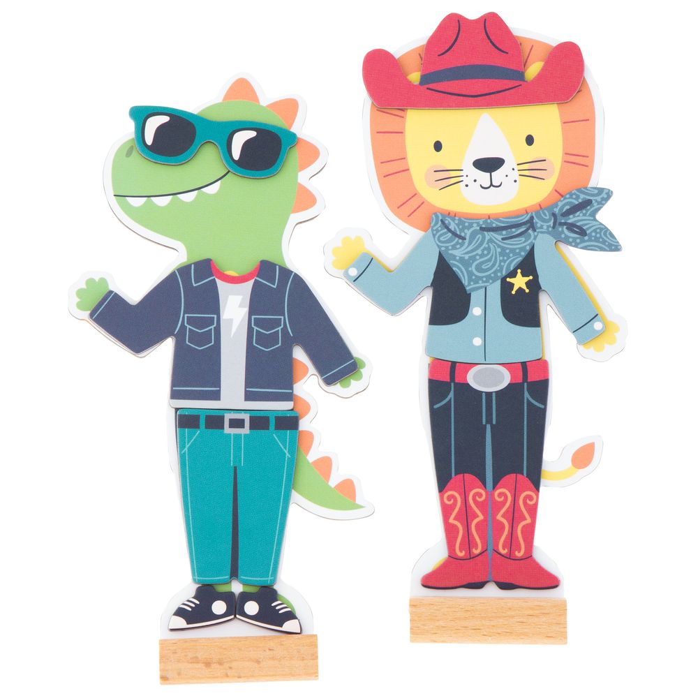Stephen Joseph - Magnetic Dress Up Doll - Dino & Lion