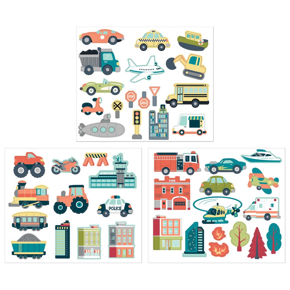 Stephen Joseph - Magnetic Playset - Transportation - 44pcs