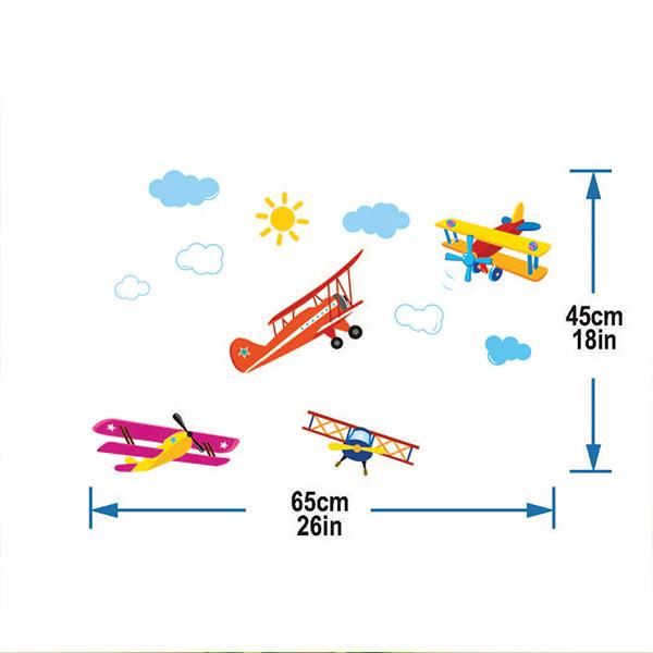 StickieArt Biplane Wall Decal - Medium - 50 x 70 cm