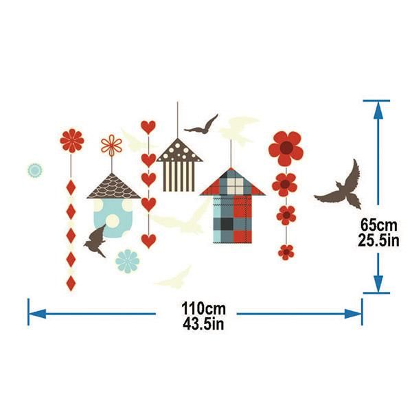 StickieArt Birds With Their House Wall Decal - Medium - 50 x 70 cm