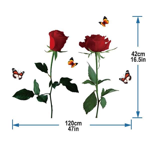 StickieArt Butterflies N Roses Wall Decal - Medium - 50 x 70 cm