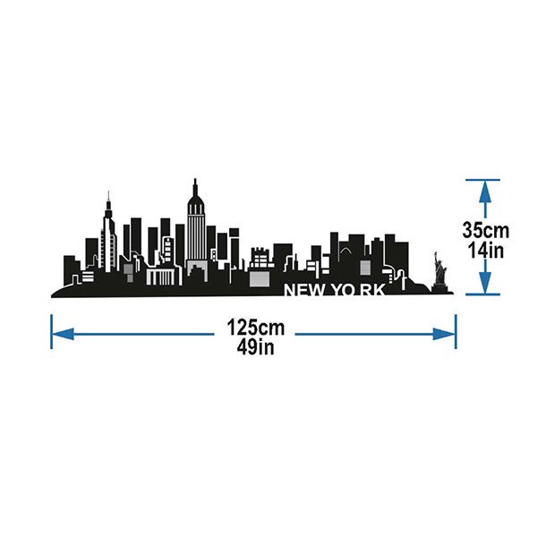 StickieArt New York Skyline Wall Decal - Medium - 50 x 70 cm