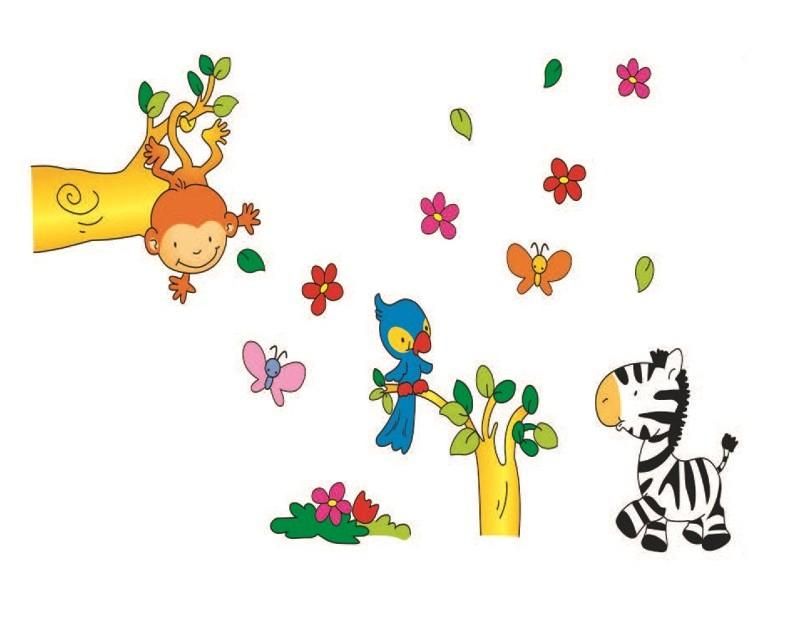 StickieArt Playful Animals Wall Decal - Medium - 50 x 70 cm