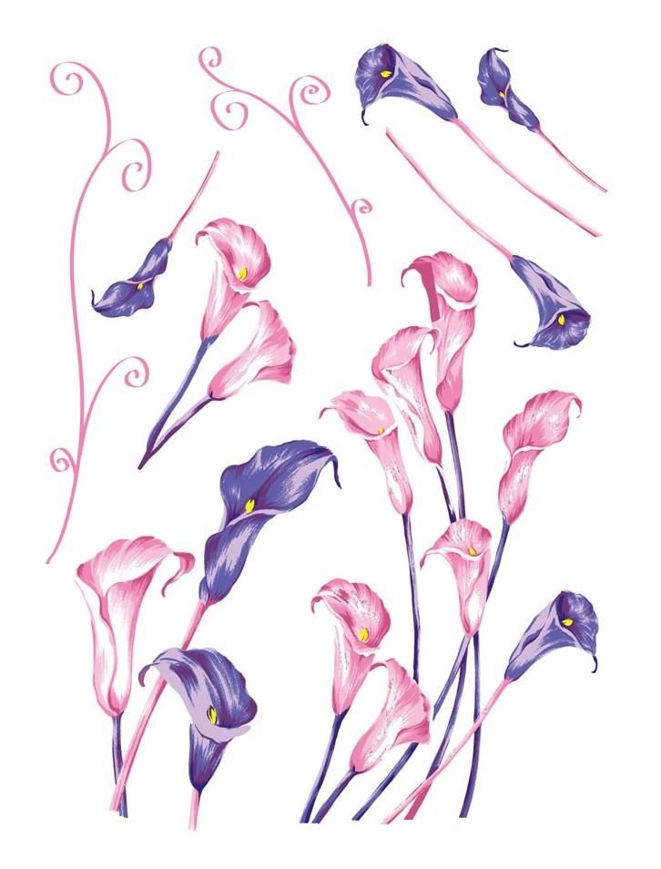 StickieArt Purple & Pink Tulips Wall Decal - Medium - 50 x 70 cm