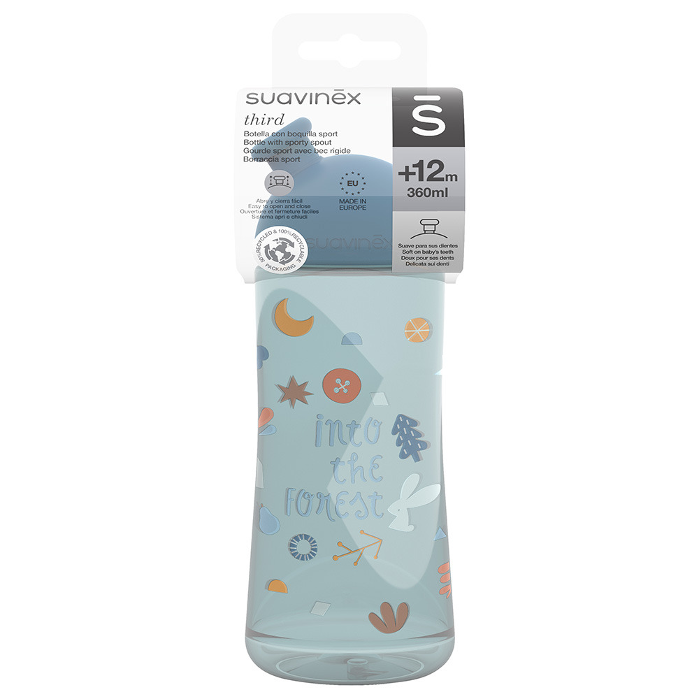 Suavinex - Forest Bottle with Sporty Spout - 360ml - Blue