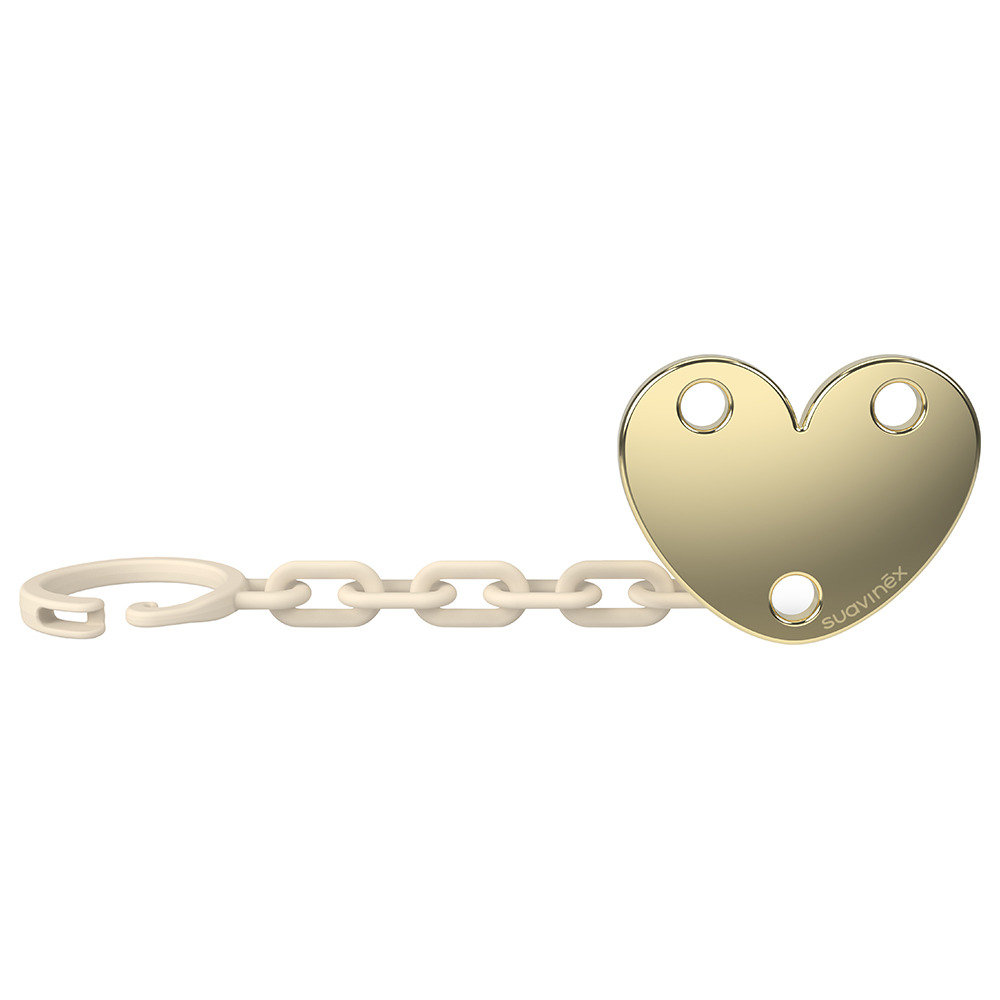 Suavinex - Jewel Soother Clip Heart Joy - Beige