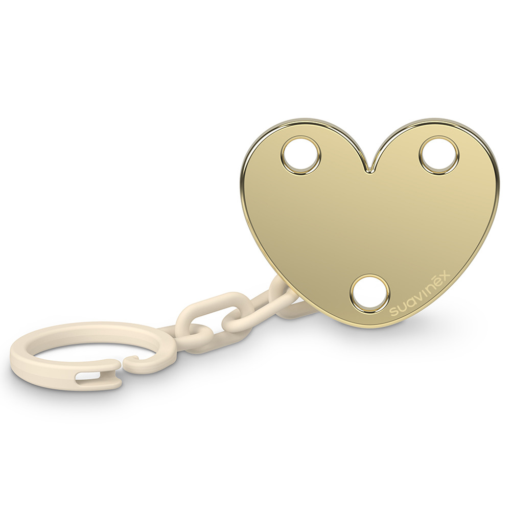 Suavinex - Jewel Soother Clip Heart Joy - Beige
