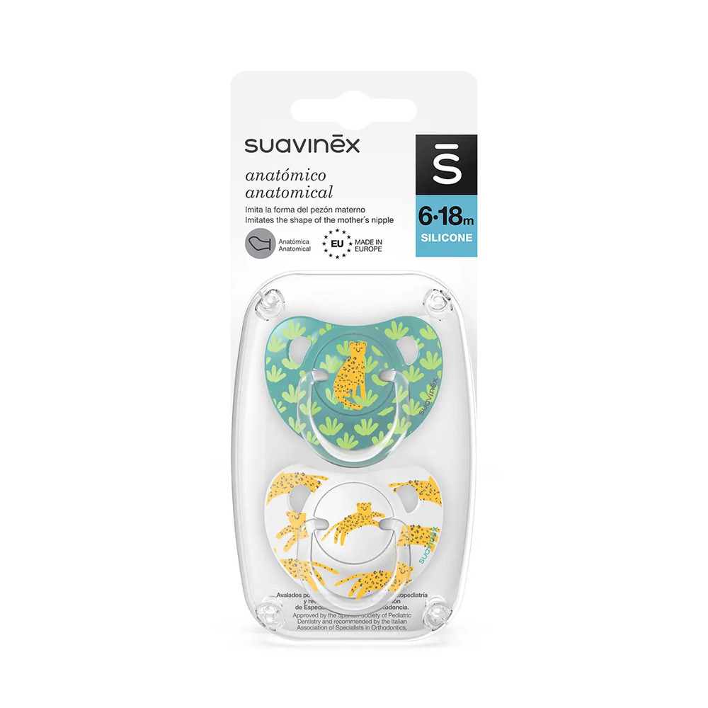 Suavinex - Jungle Anatomical Soother - Pack of 2 - 6-18M - Green