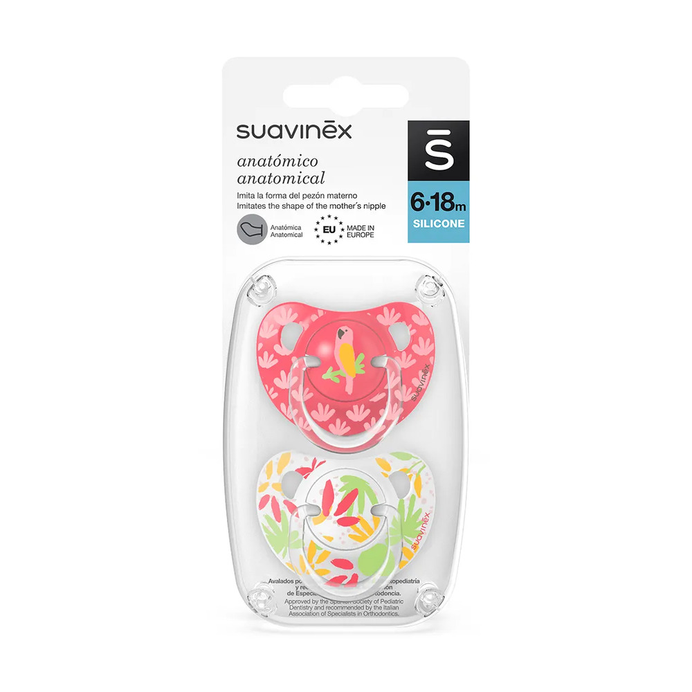 Suavinex - Jungle Anatomical Soother - Pack of 2 - 6-18M - Pink