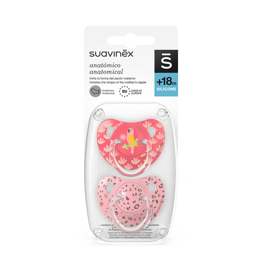 Suavinex - Jungle Anatomical Soother - Pack of 2 - Pink