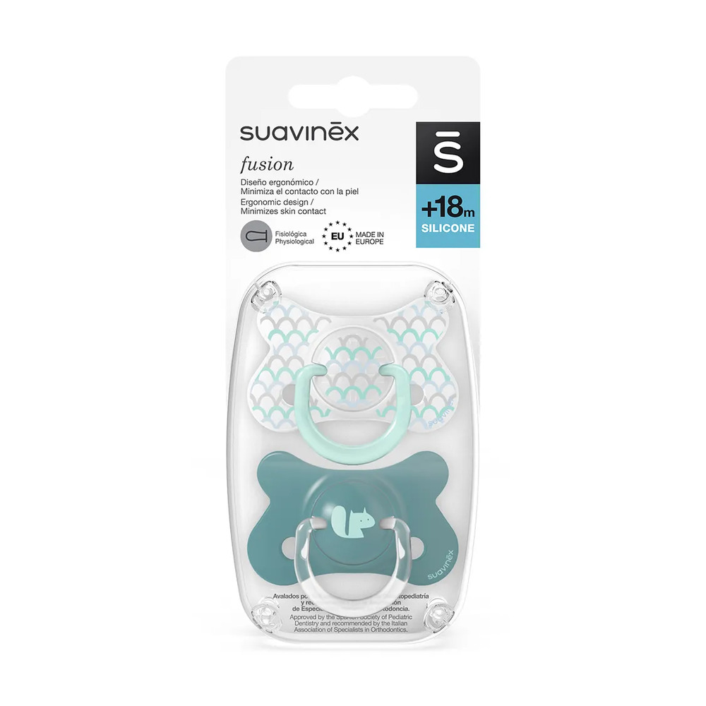 Suavinex - Memories Fusion Soother Phy S - Pack of 2 - 18M - Blue