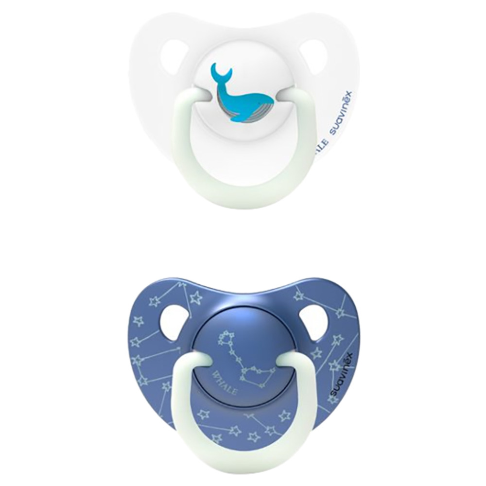 Suavinex - Silicone Night Soother - Pack of 2 - Whale