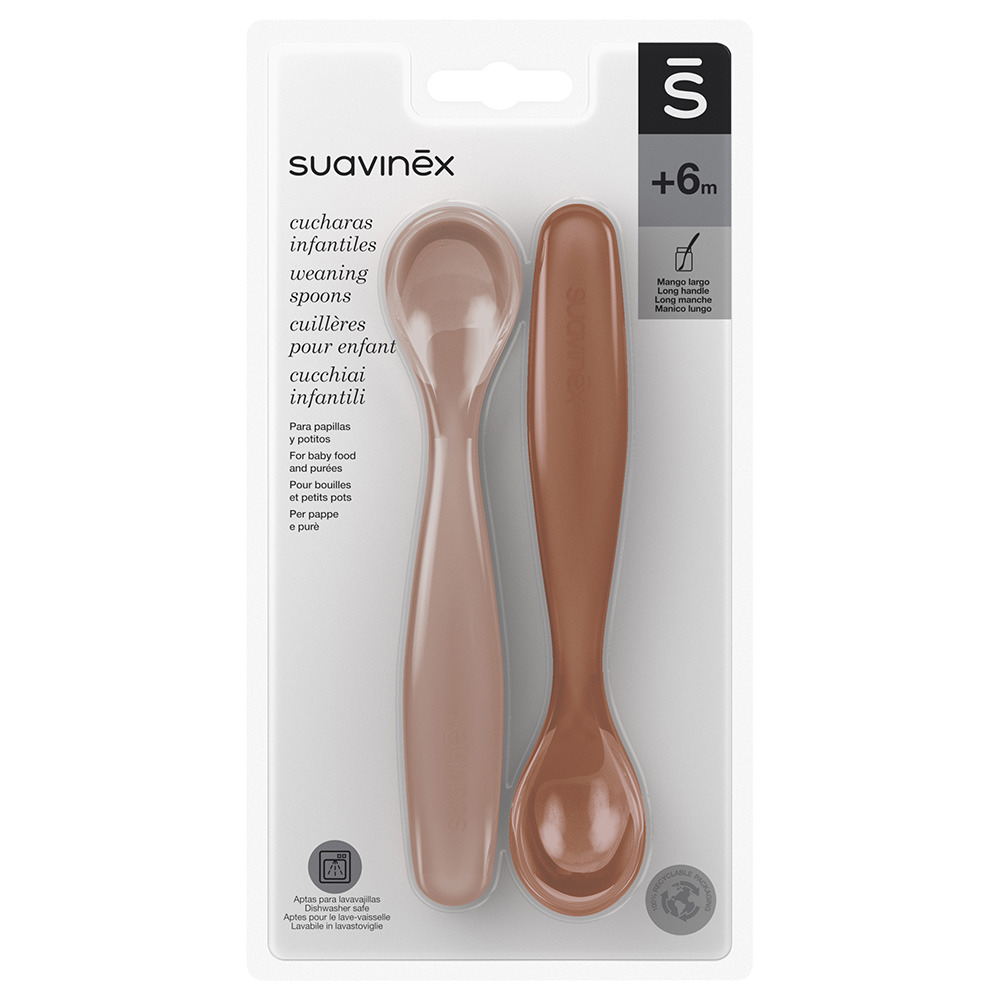 Suavinex - Silicone Spoons Set L3 - Pack of 2 - Pink