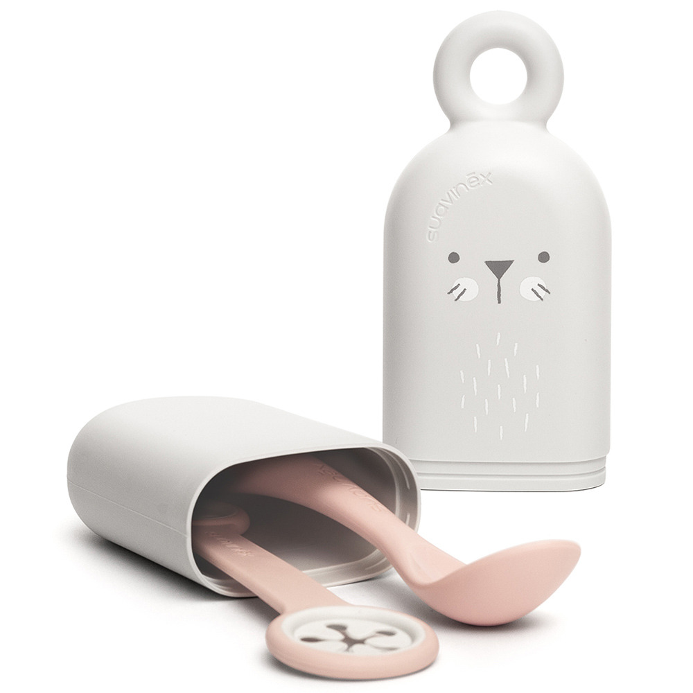 Suavinex - Spoon, Spoon Holder and Bib Clip - Pink