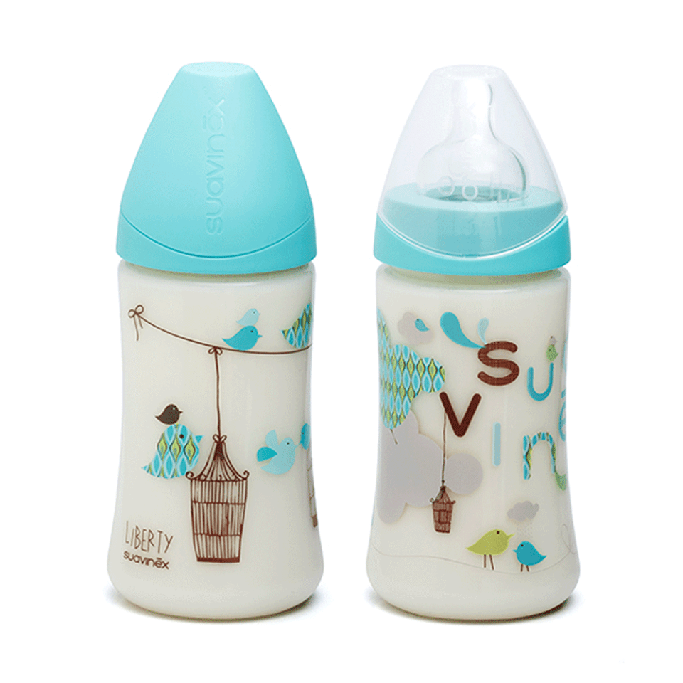 Suavinex - 3P Silicone Starter 3B Feeding Bottle Pack 270ml - Blue