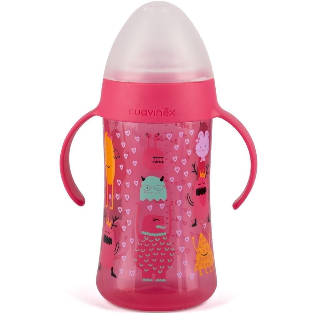 Suavinex Pink Non Spill Spout Second Bottle Handles 4m+ - 270ml
