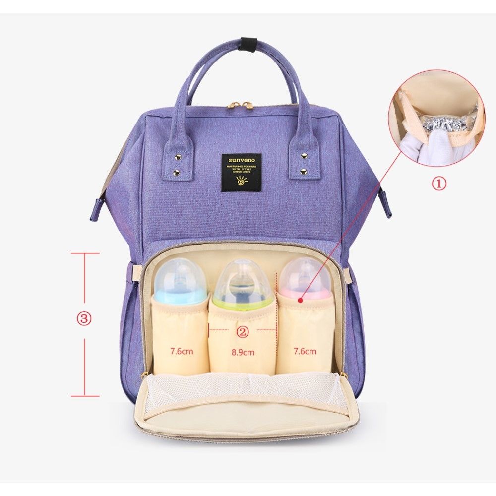 Sunveno Diaper Bag Blue Purple Babystore.ae