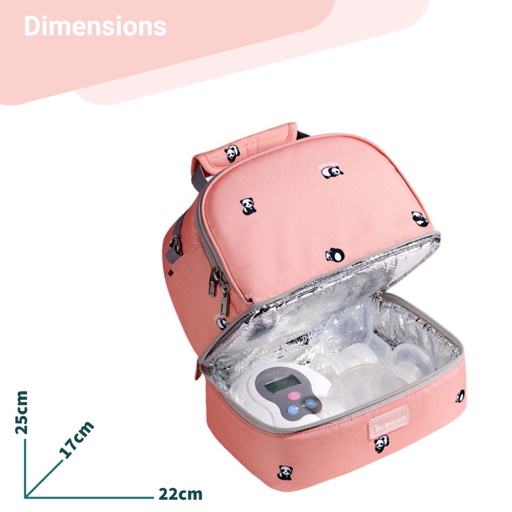Sunveno Love Little Me Insulated Bottle Lunch Bag Pink Babystore.ae