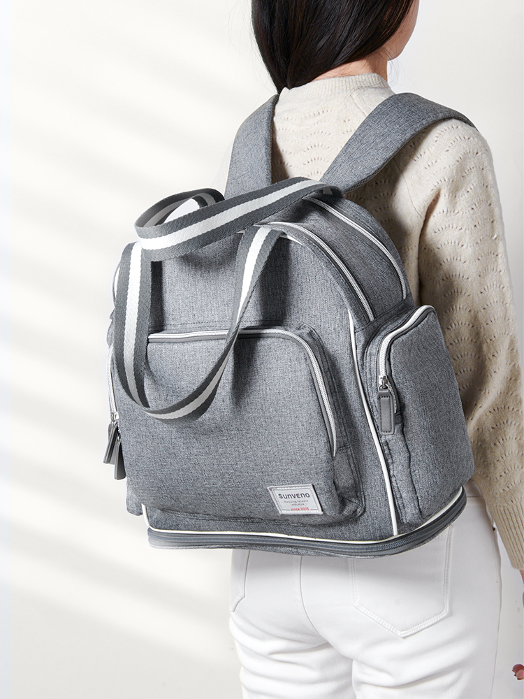 Sunveno - Signature Maternity Diaper Bag w/Stroller Hooks - Grey