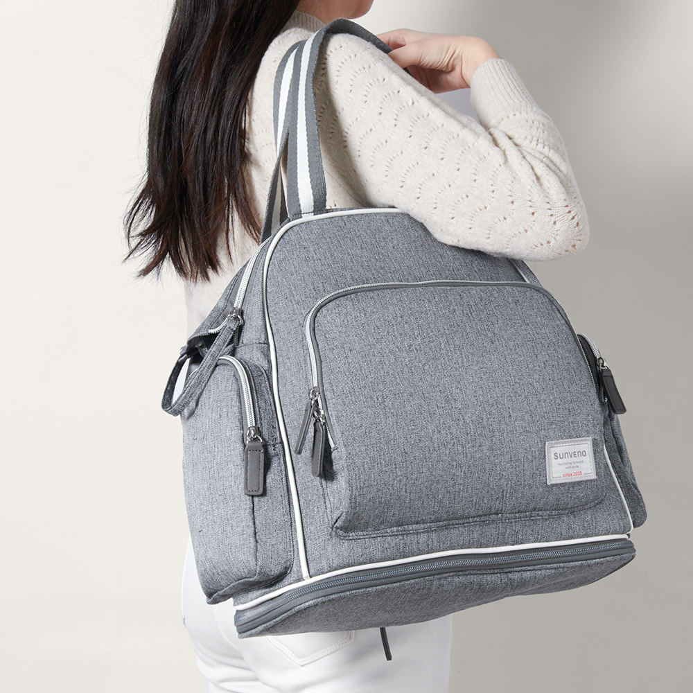Sunveno - Signature Maternity Diaper Bag w/Stroller Hooks - Grey