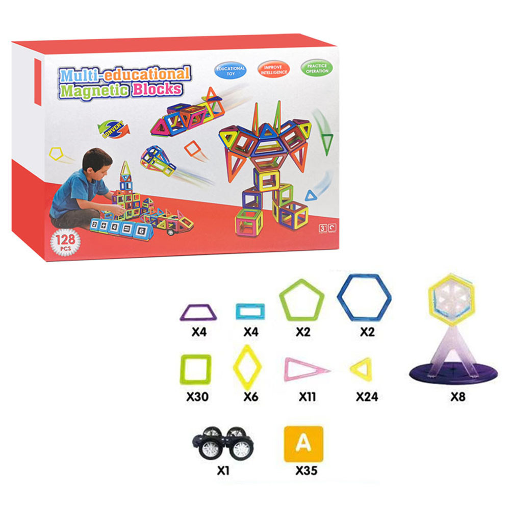Super Kids - Magnetic Building Blocks - 128pcs