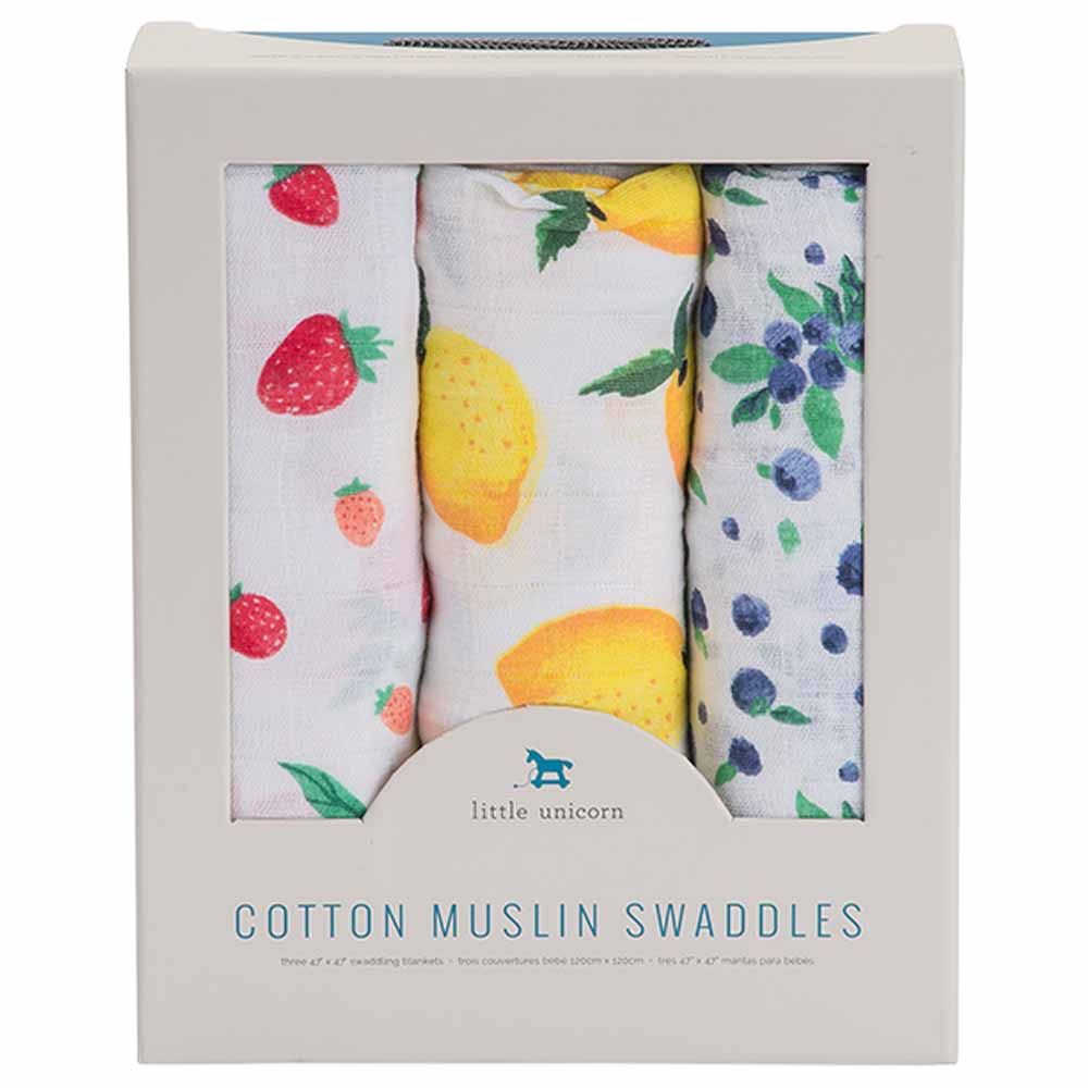 Little Unicorn Berry Lemonade Cotton Muslin Swaddle Set - 3pcs