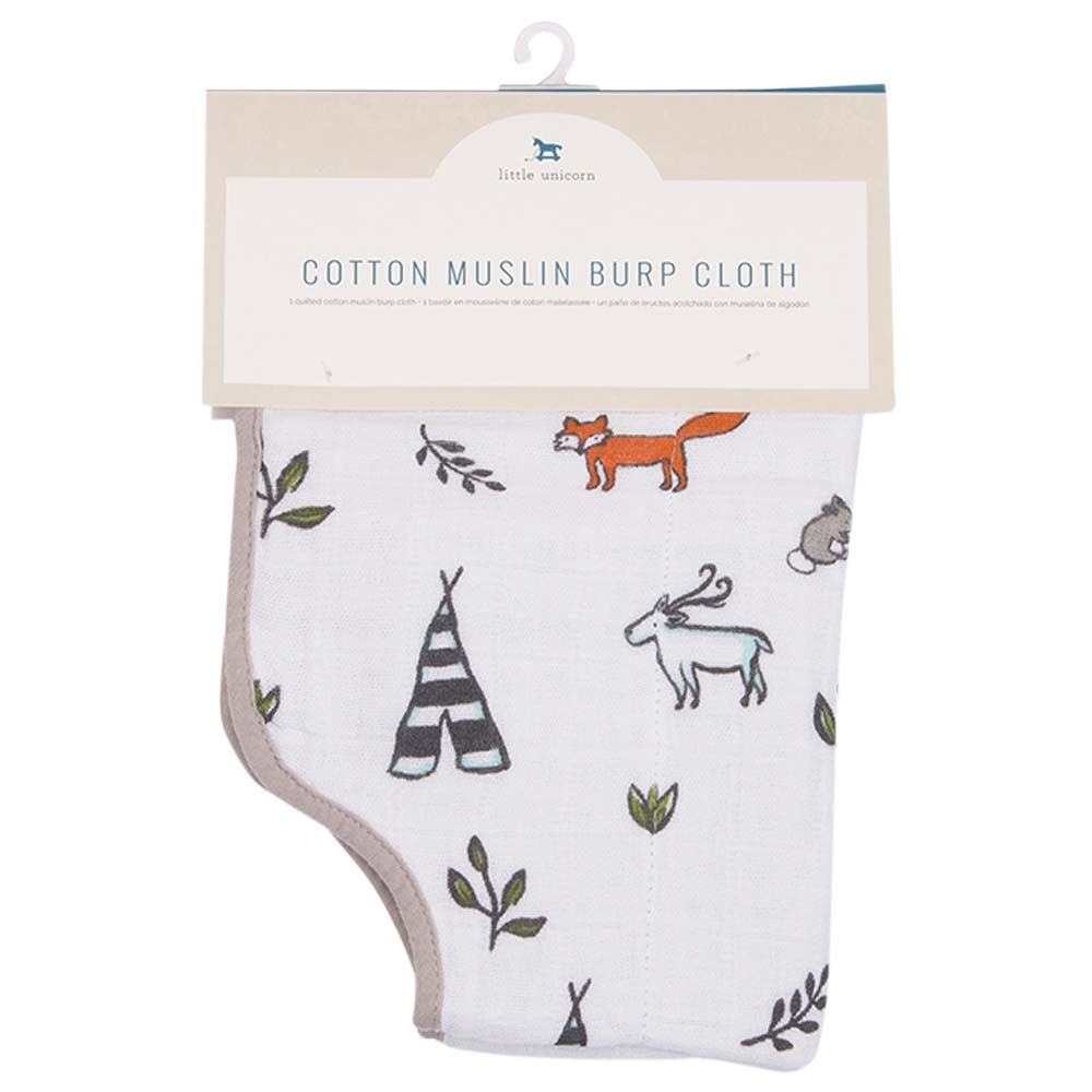 Little Unicorn - Cotton Muslin Burp Cloth - Forest Friends