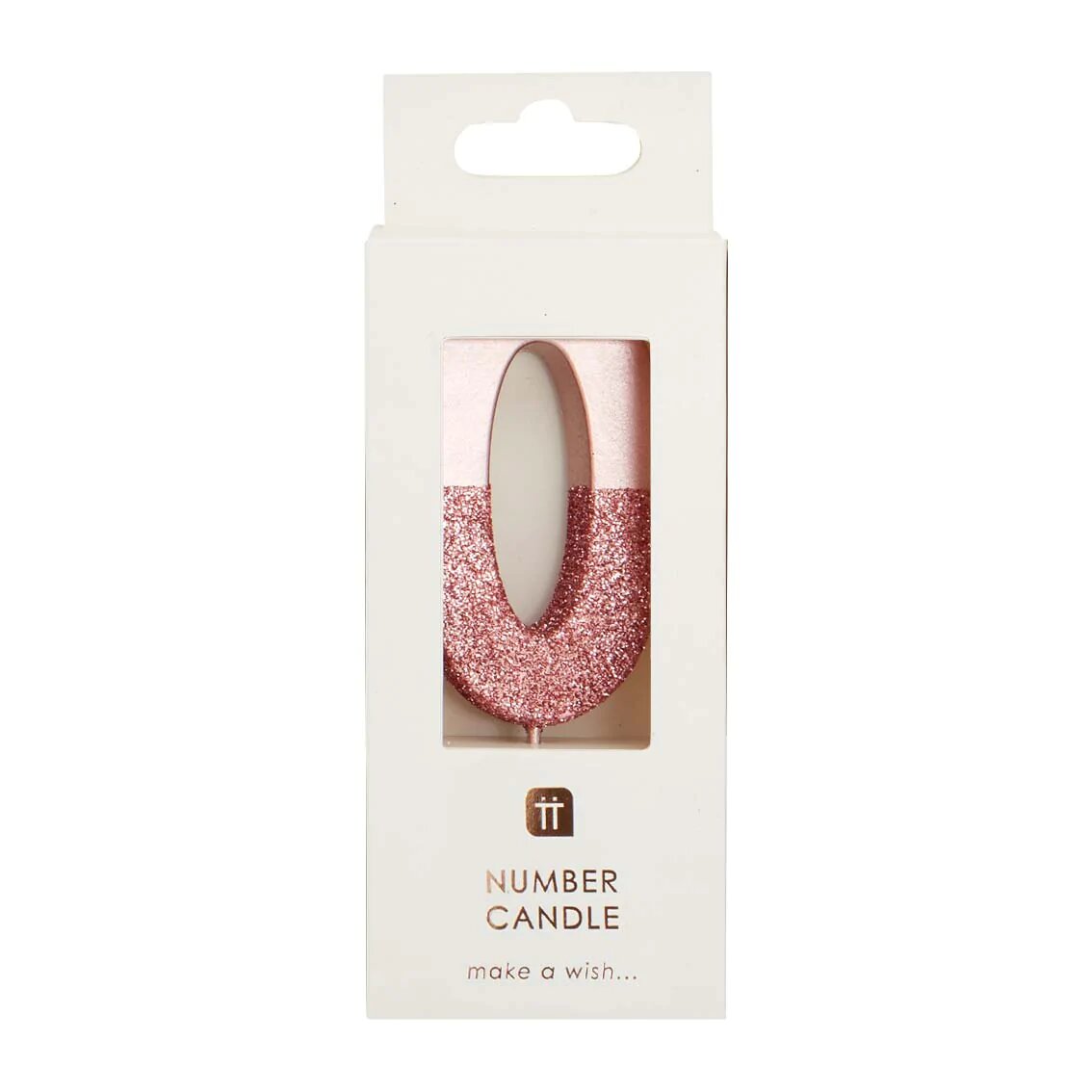 Talking Tables - Rose Gold Glitter Number Candle 0