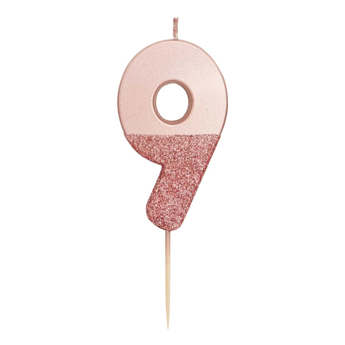 Talking Tables - Rose Gold Glitter Number Candle 9