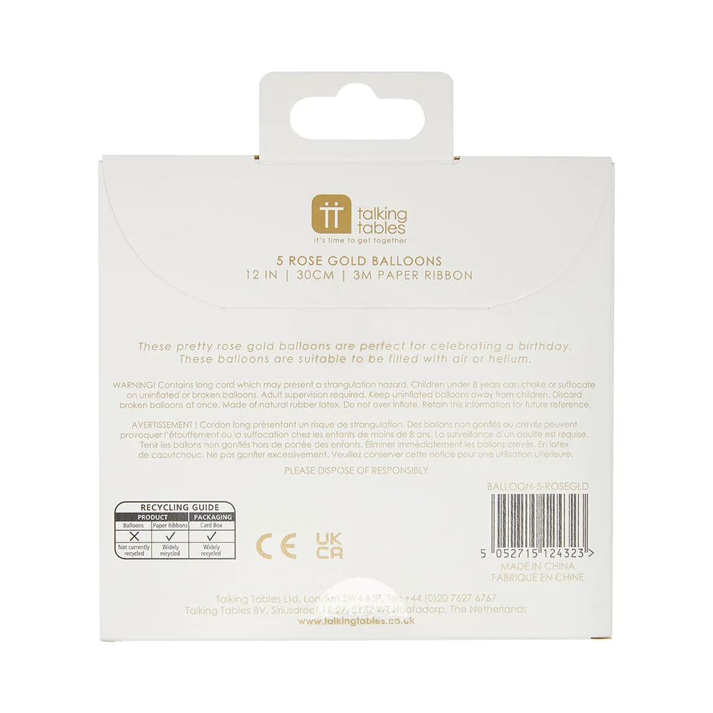 Talking Tables - Rose Gold Happy Birthday Balloons