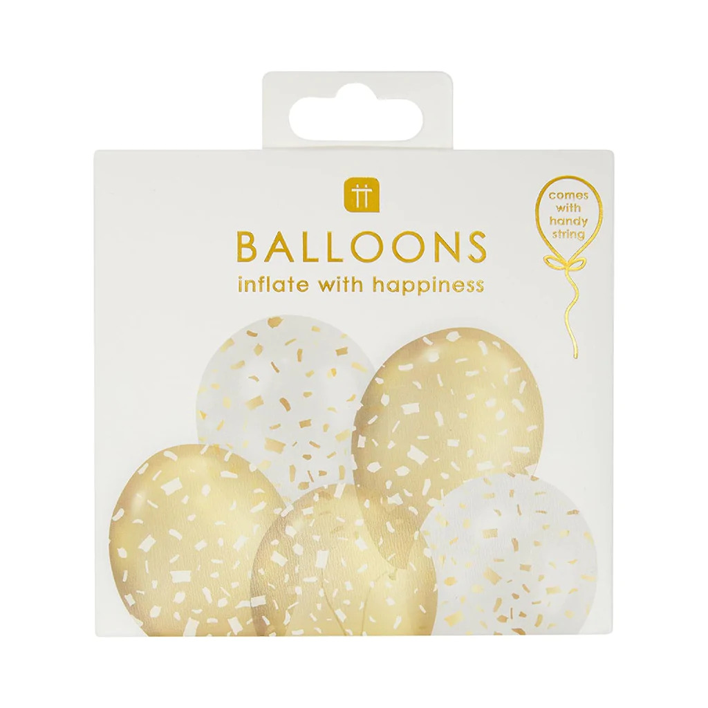 Talking Tables - White and Gold Confetti Balloons